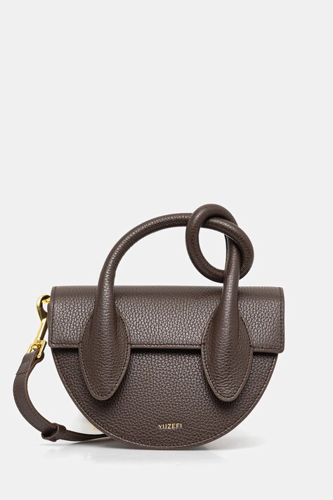 Кожаная сумочка Yuzefi PRETZEL цвет коричневый YUZCO-HB-PRZ-L038