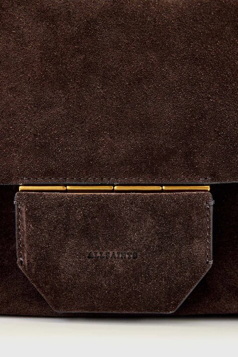 AllSaints torebka nubukowa URSA kolor brązowy W321XC