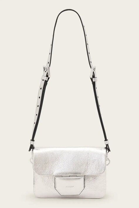 AllSaints poșetă de piele JUPITER culoarea argintiu, W331XC