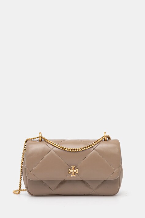 Kožená kabelka Tory Burch Kira Diamond Quilt hnědá barva, 154710-250
