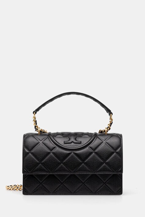 Шкіряна сумочка Tory Burch Fleming колір чорний 164800-001
