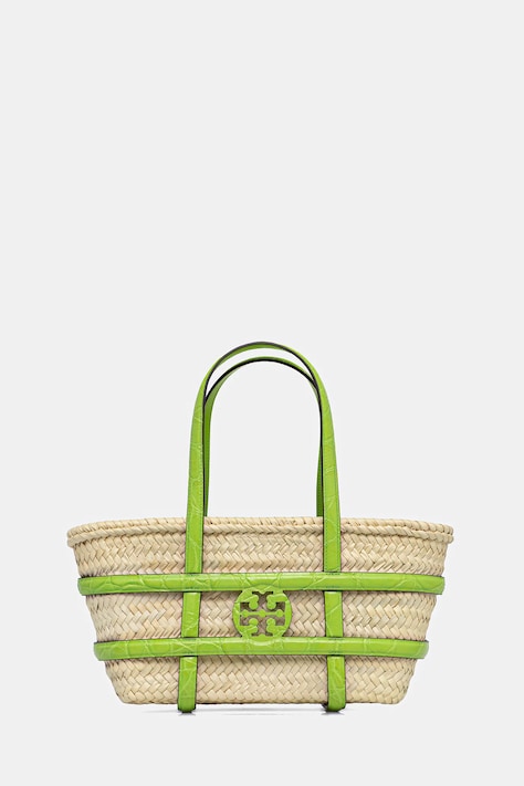Tory Burch poșeta din rafie Ella Straw culoarea bej, 169396-300