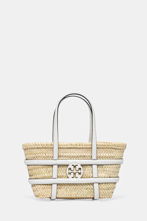 Tory Burch coș de plajă Ella Straw culoarea bej, 169398-100