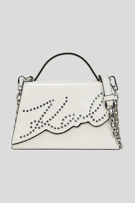 Karl Lagerfeld poșetă de piele culoarea alb, A3W30044