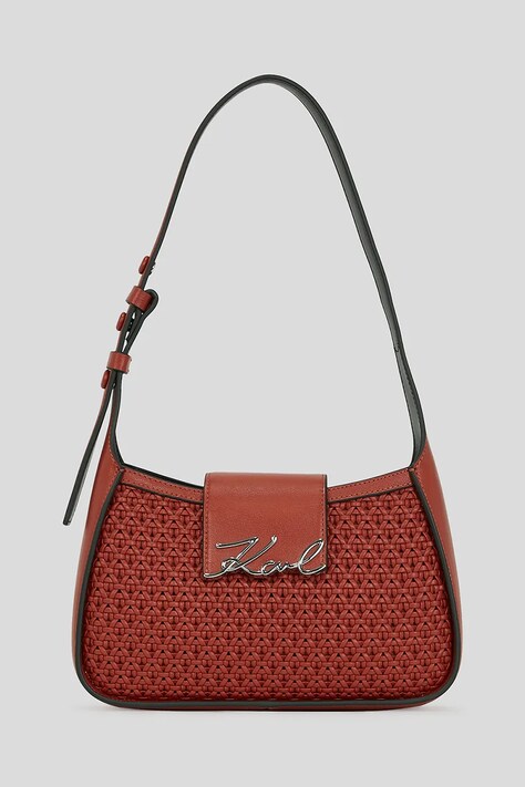 Karl Lagerfeld geantă de piele culoarea rosu, A3W30049