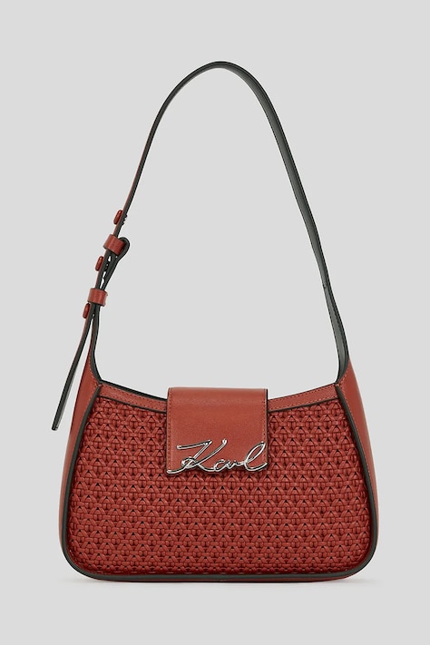 Karl Lagerfeld torebka skórzana K/SIGNATURE kolor czerwony A3W30049