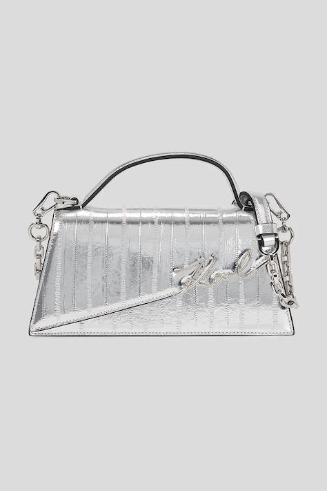 Кожаная сумочка Karl Lagerfeld цвет серебрянный A3W30050