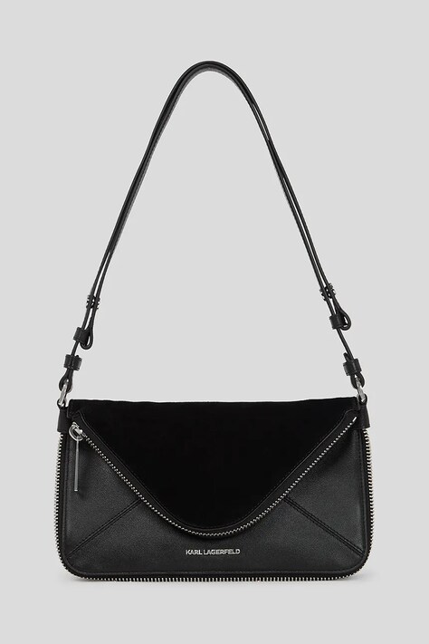Karl Lagerfeld poșetă de piele culoarea negru, A3W30083