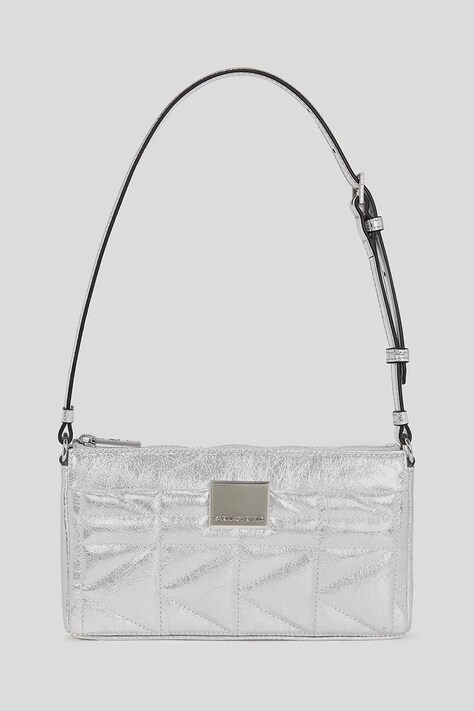 Karl Lagerfeld geantă de piele culoarea argintiu, A3W30311