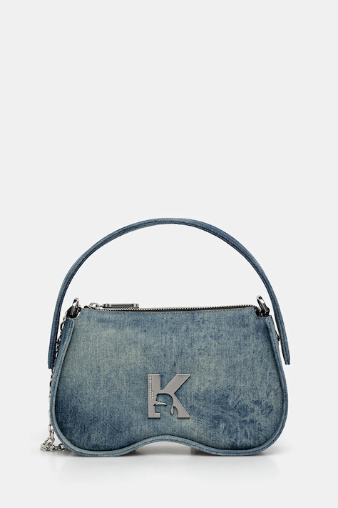 Kabelka Karl Lagerfeld Jeans modrá barva, A3W30217