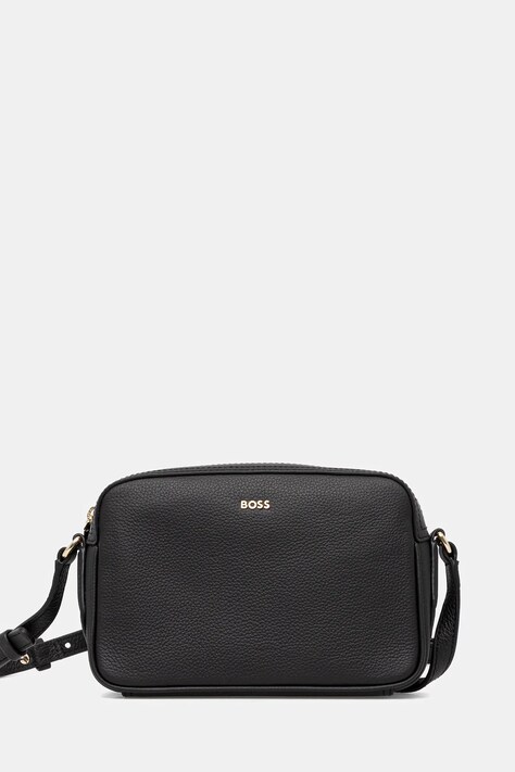 BOSS geantă de piele culoarea negru, 50547733