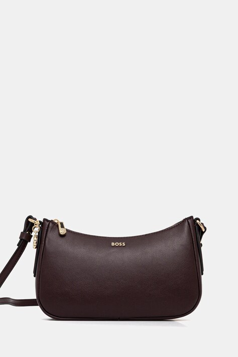 BOSS poșetă de piele culoarea violet, 50547773