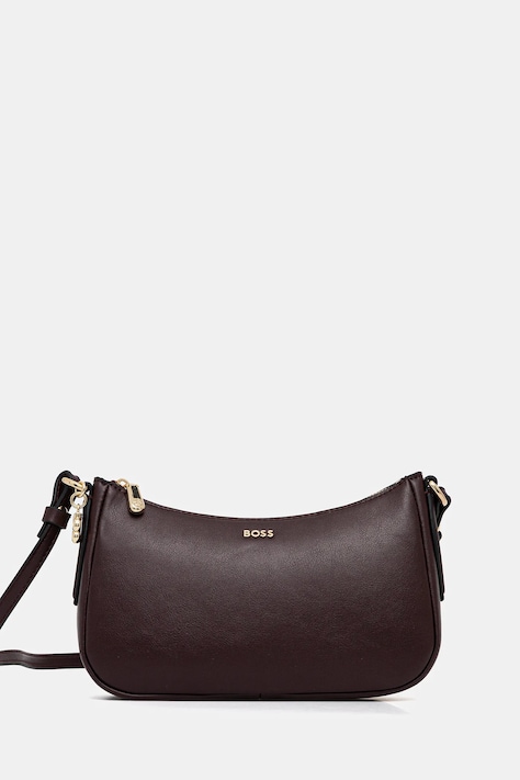 BOSS poșetă de piele culoarea violet, 50547773