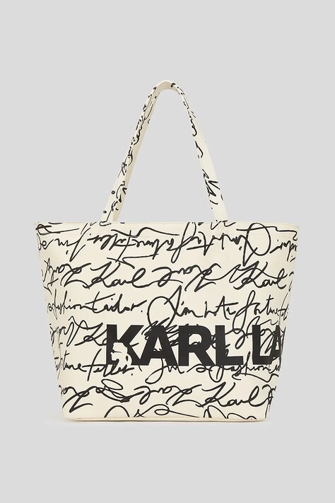 Бавовняна сумка Karl Lagerfeld колір білий A3W50030