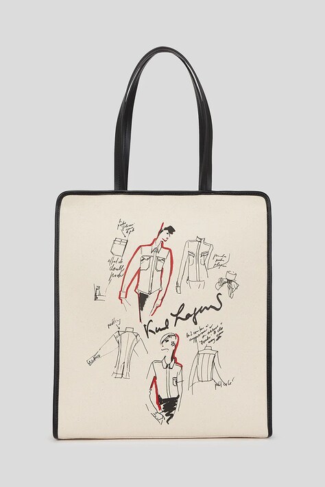 Karl Lagerfeld geantă culoarea bej A3W50112