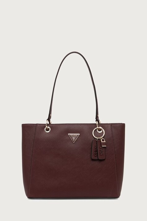Guess torebka shopper damska z imitacji skóry NOELLE bordowa HWZG96 72250