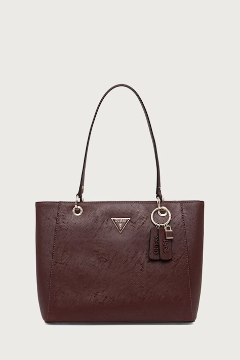 Guess torebka shopper damska z imitacji skóry NOELLE bordowa HWZG96 72250