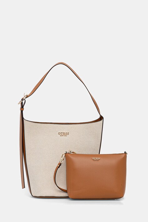 Guess torebka NICOLETTE kolor beżowy HWAG96 62040