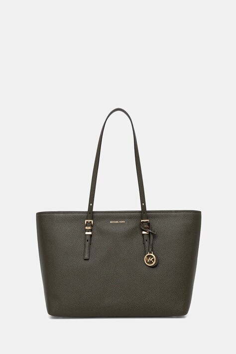 MICHAEL Michael Kors torebka skórzana QUINN kolor zielony 30T5GQNT9L