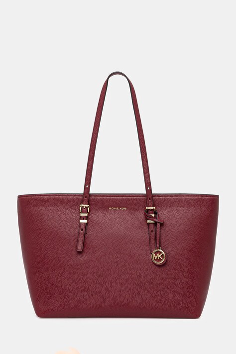 MICHAEL Michael Kors torebka skórzana QUINN kolor bordowy 30T5GQNT9L