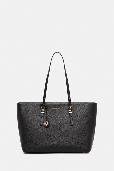 MICHAEL Michael Kors geantă de piele QUINN culoarea negru, 30T5GQNT9L