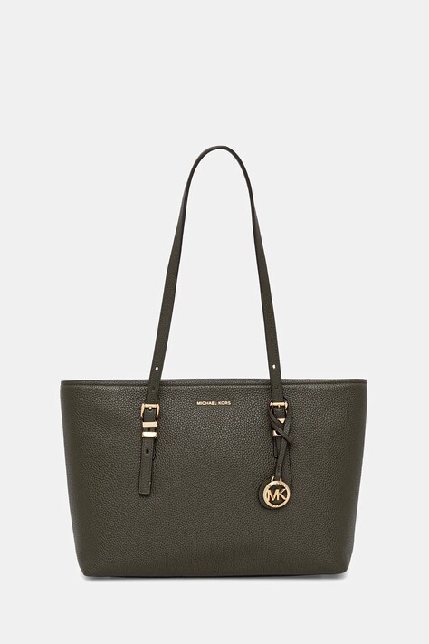 MICHAEL Michael Kors torebka skórzana QUINN kolor zielony 30T5GQNT2L
