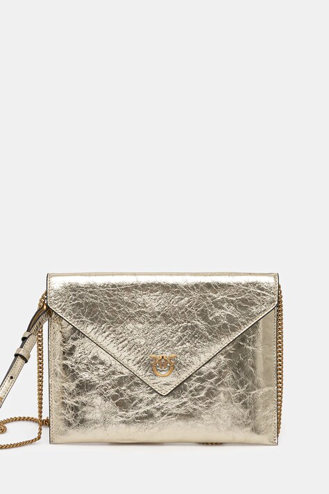 Шкіряна сумка Pinko колір золотий 104820 A2OT