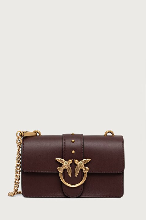 Pinko Torebka crossbody damska skórzana bordowa 105856 A0F1