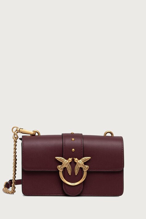 Pinko torebka crossbody damska skórzana bordowa 105856 A0F1