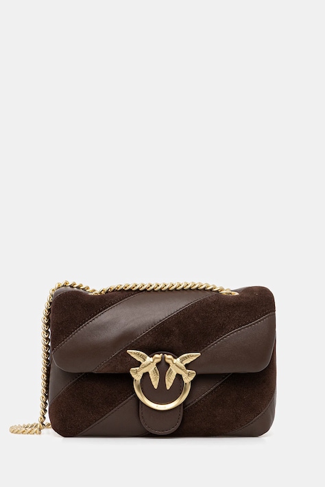 Pinko torebka skórzana kolor brązowy 100039 A2JY