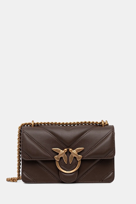 Pinko torebka skórzana kolor brązowy 104550 A2OS