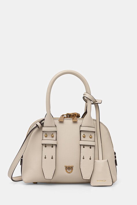 Pinko torebka skórzana kolor beżowy 105333 A0QO