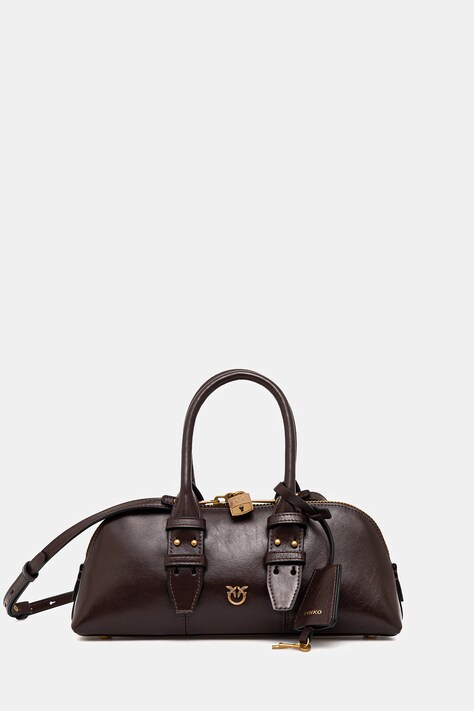 Δερμάτινη τσάντα Pinko Horizontal χρώμα: μπορντό, 105334 A2VW