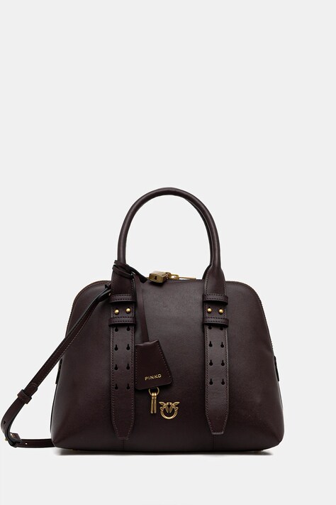 Δερμάτινη τσάντα Pinko χρώμα: μπορντό, 105906 A0QO