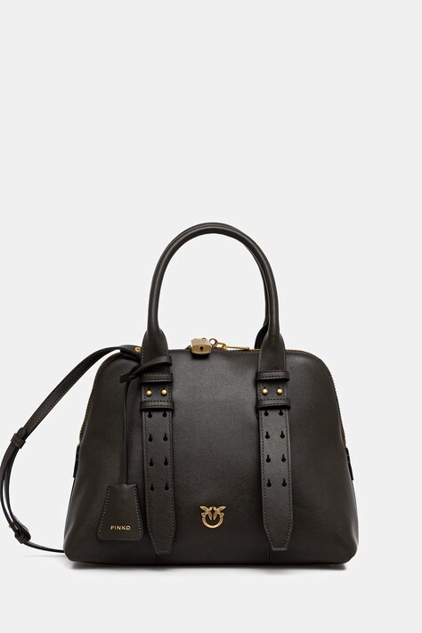 Pinko torebka skórzana kolor zielony 105906 A0QO