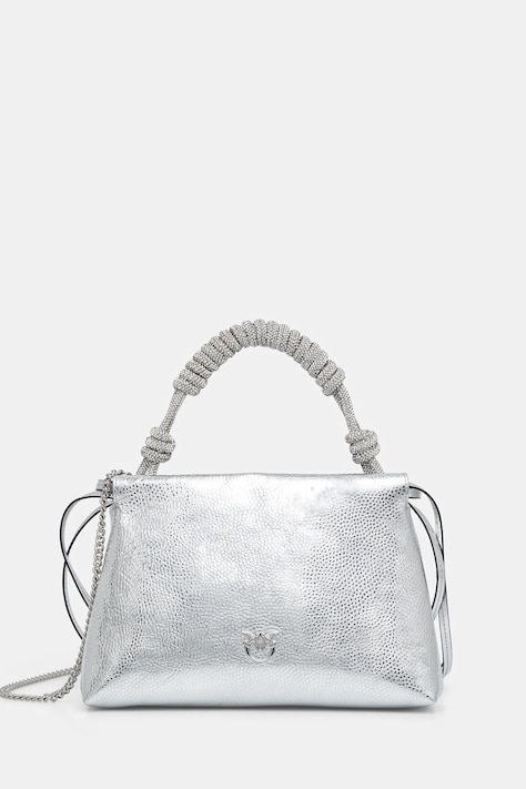Pinko torebka skórzana kolor srebrny 105908 A2WD