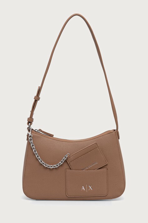 Armani Exchange torebka hobo damska z imitacji skóry beżowa XW001213 AF15625