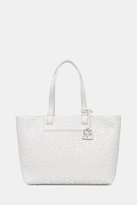 Armani Exchange torebka shopper damska z imitacji skóry biała XW001481 AF15774