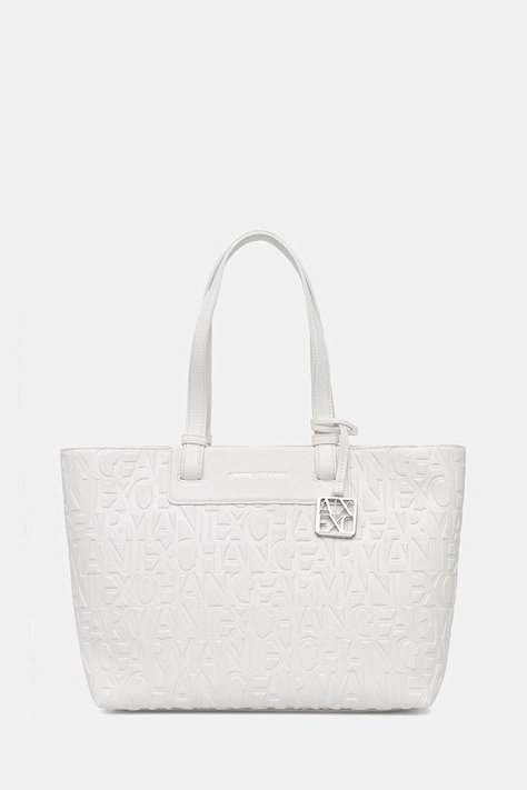Armani Exchange torebka shopper damska z imitacji skóry biała XW001481 AF15774