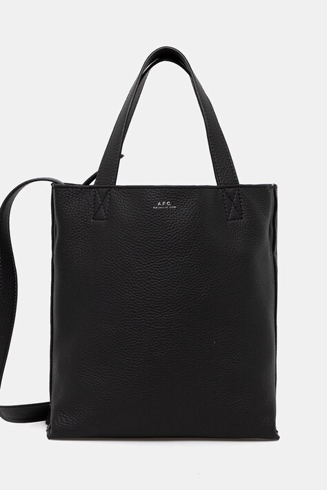 Usnjena torbica A.P.C. cabas maiko small črna barva, PXCBC.M61667