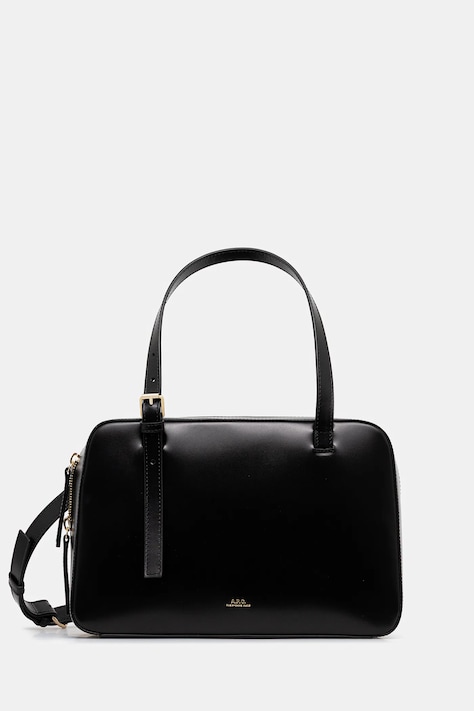 Usnjena torbica A.P.C. sac virginie box črna barva, PXBRU.F67017