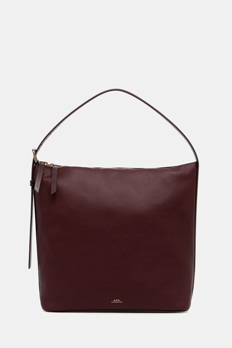 A.P.C. geantă tote pentru femei din piele sac vera burgundă PXCBL.F61902
