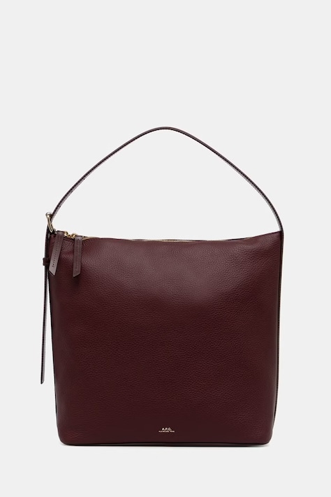A.P.C. geantă tote pentru femei din piele sac vera burgundă PXCBL.F61902