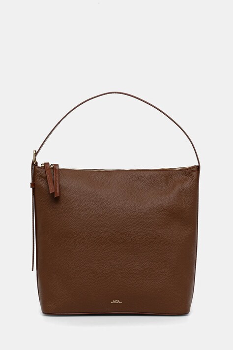 Kožená kabelka A.P.C. sac vera hnědá barva, PXCBL.F61902