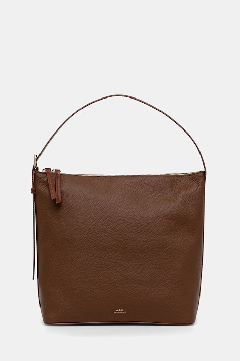 Kožená kabelka A.P.C. sac vera hnědá barva, PXCBL.F61902