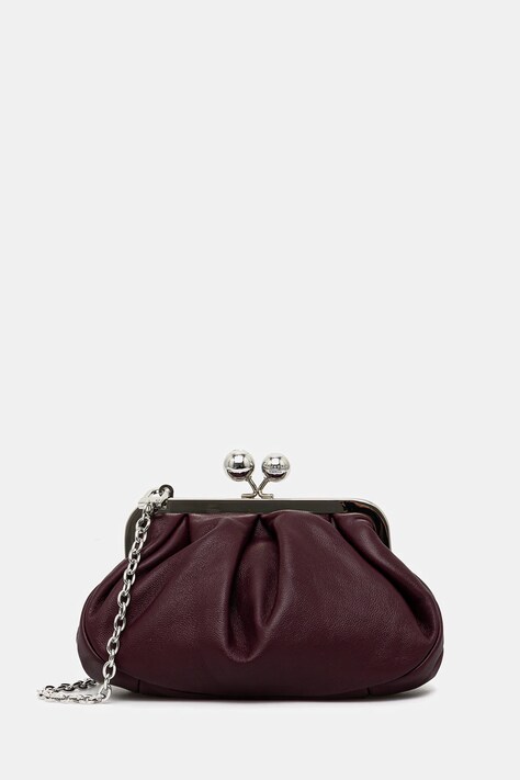 Weekend Max Mara poșetă de piele PRATI culoarea bordo, 2525516204600