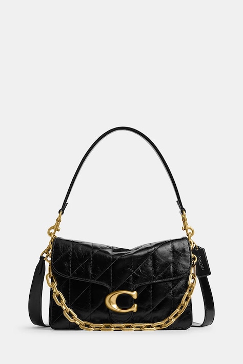 Coach torebka skórzana Chain Tabby Shoulder Bag With Quilting kolor czarny CAF55