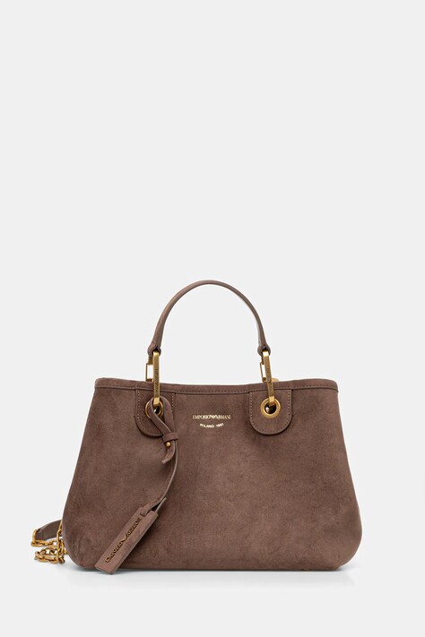 Emporio Armani poșetă de piele culoarea maro, EW000361 AF17730