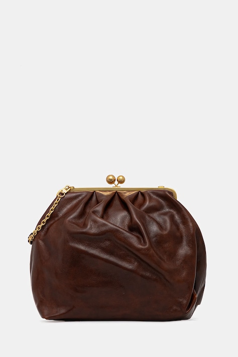 Weekend Max Mara geantă de piele MIRTE culoarea maro, 2525516035600