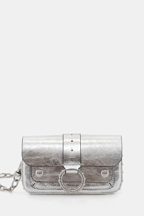 ZADIG&VOLTAIRE torebka skórzana kolor srebrny LWBA03973